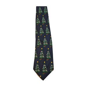 Keith Daniels Men Neck Tie Black Geen Christmas Design 60"L x 3"¾W 100% Silk